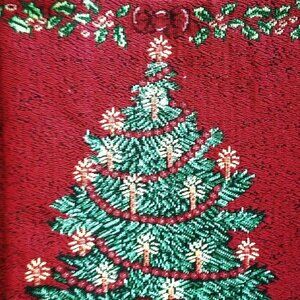 NWT Christmas Tapestry Table Runner Tree Pattern 54" x 13" Holiday Dining